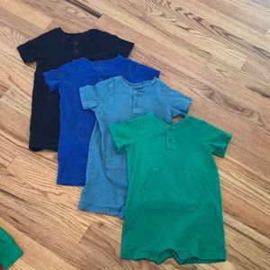 Set of 4 Primary Slub Henley Shorties